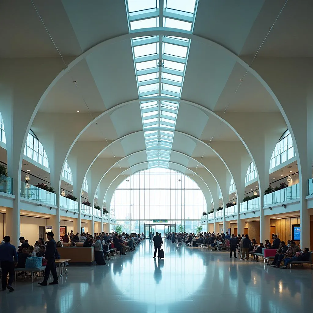 Modern airport terminal building