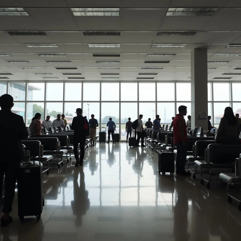 Travelers in Bagdogra Airport