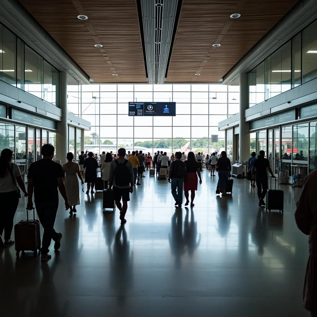 Modern interior of Ngurah Rai International Airport (DPS)