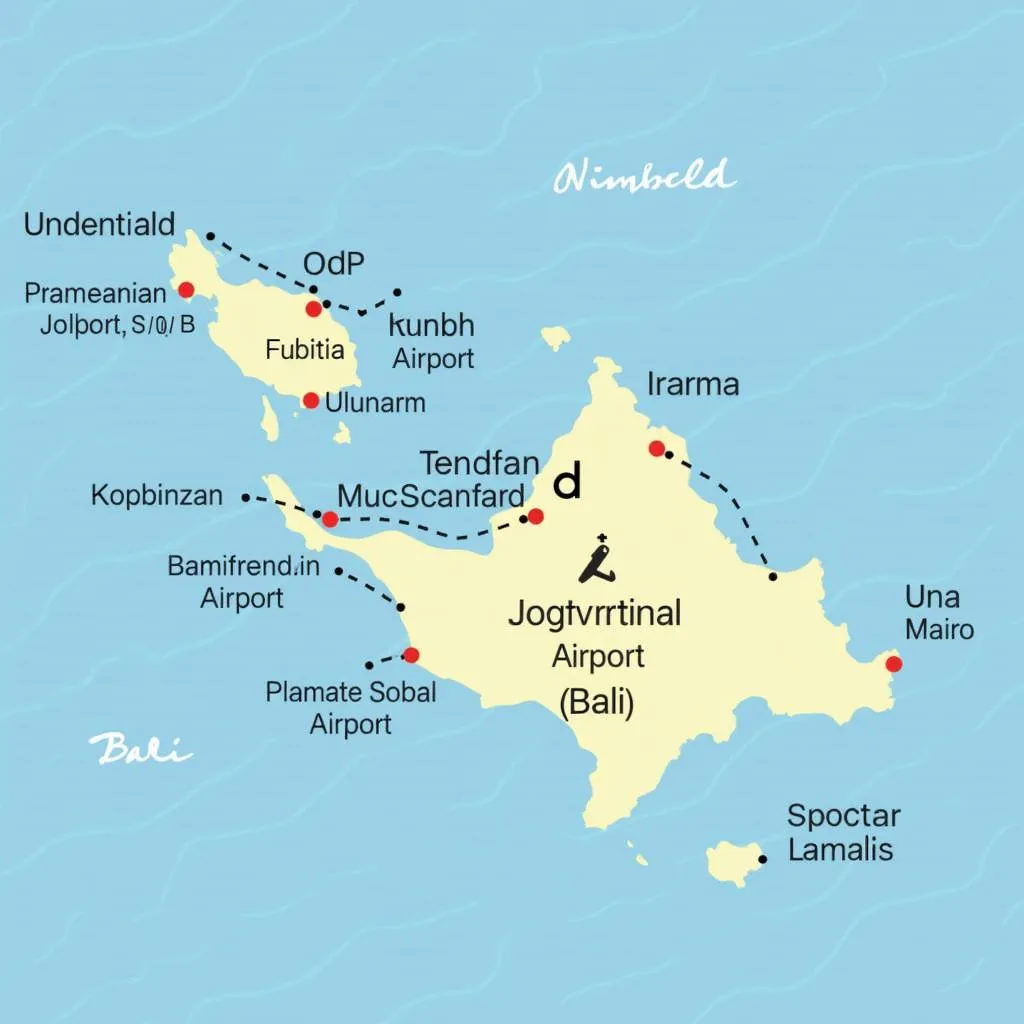 Map of airports near Bali