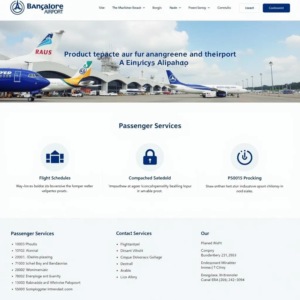 Bangalore Airport Website Information