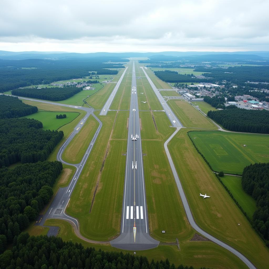 Aerial view of Bangor International Airport