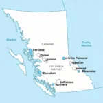 Map of major BC airports