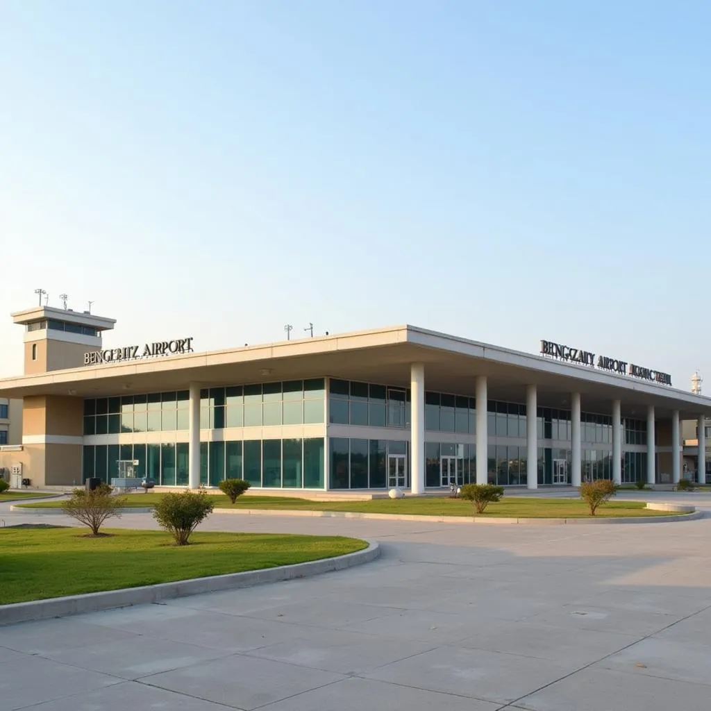 Modern terminal building at Benghazi Airport