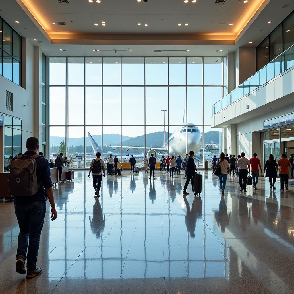 Modern terminal building at Benina International Airport