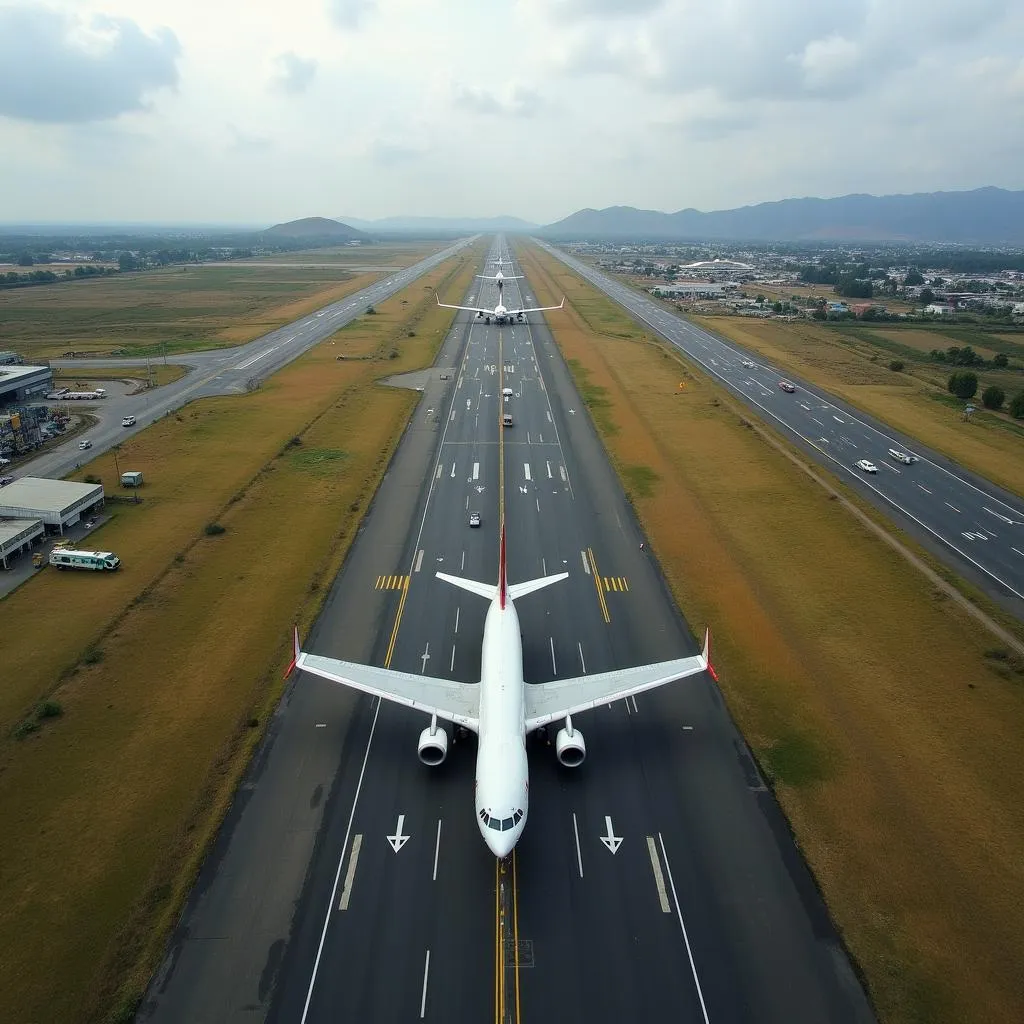 Aerial view of Bhairahawa Airport's runway