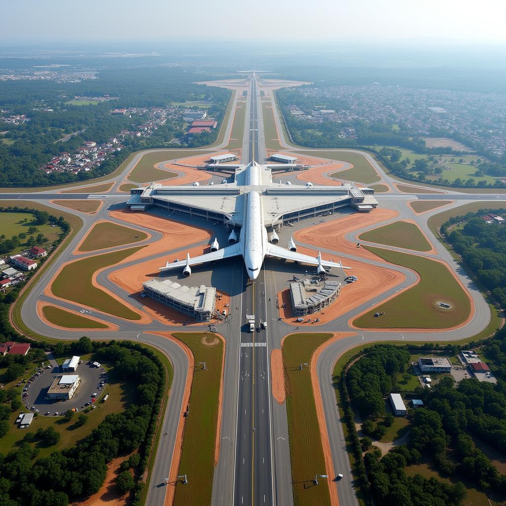 Aerial View of Bhubaneswar Airport Terminal 3 and Surrounding Area