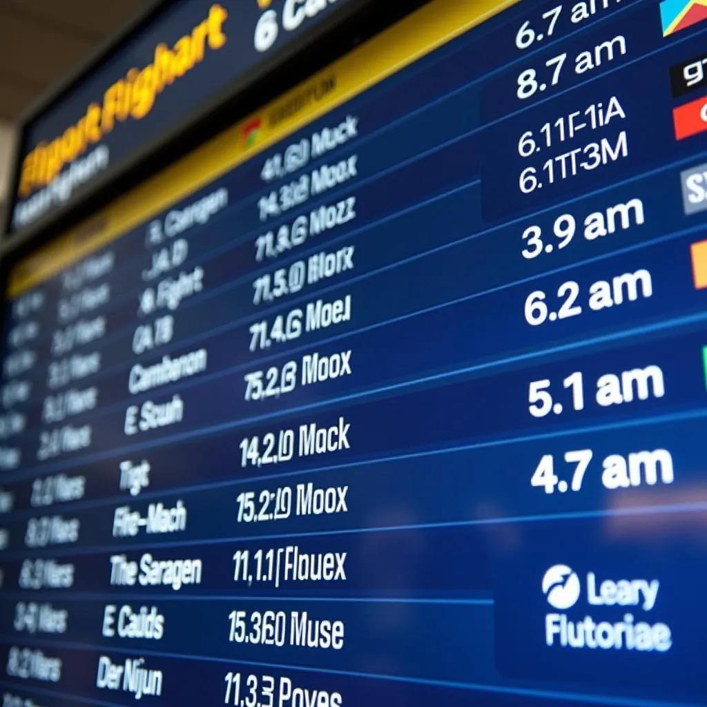 Birmingham Airport flight information screen