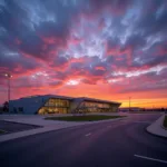 Bologna Airport at Dusk