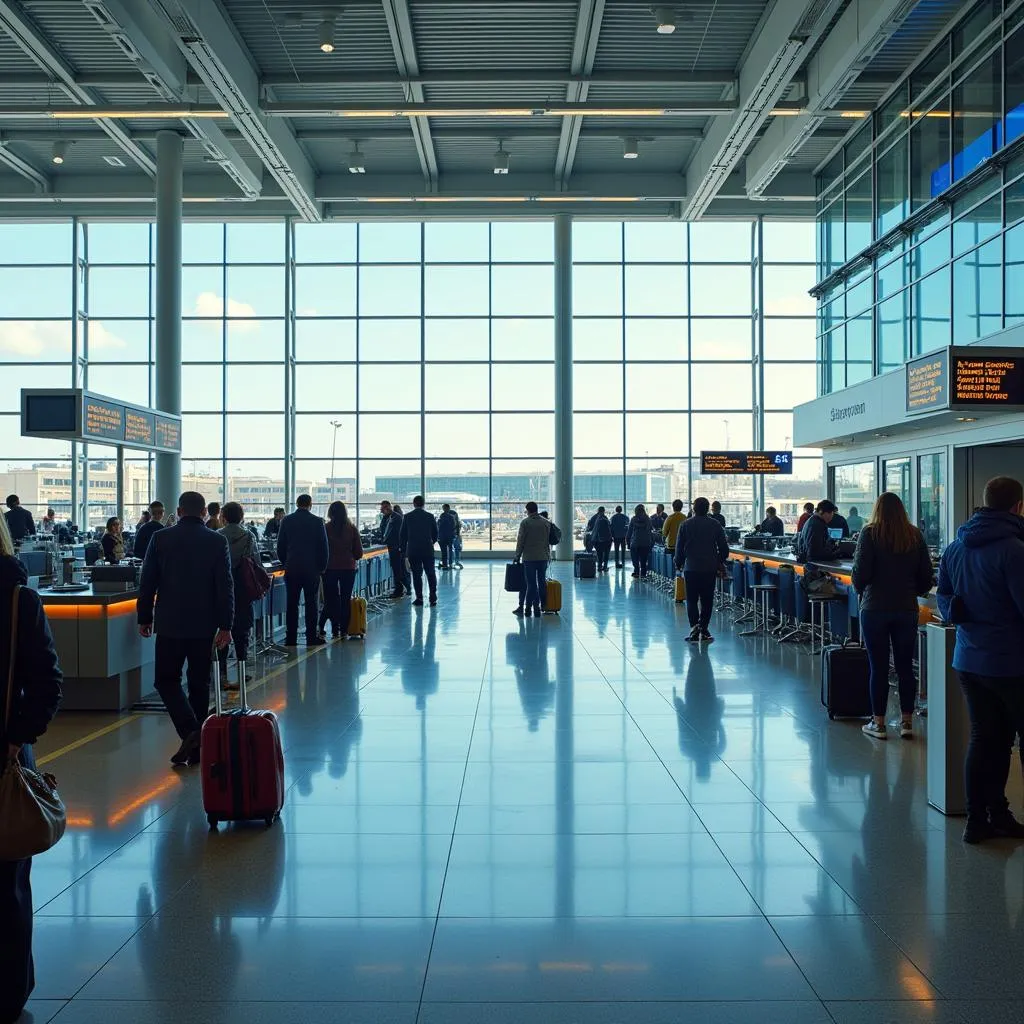 Busy Airport Terminal Interior