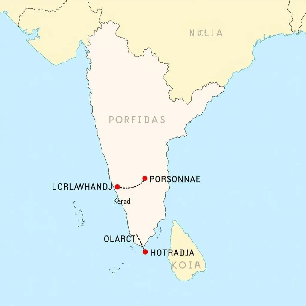 Calicut International Airport on a map