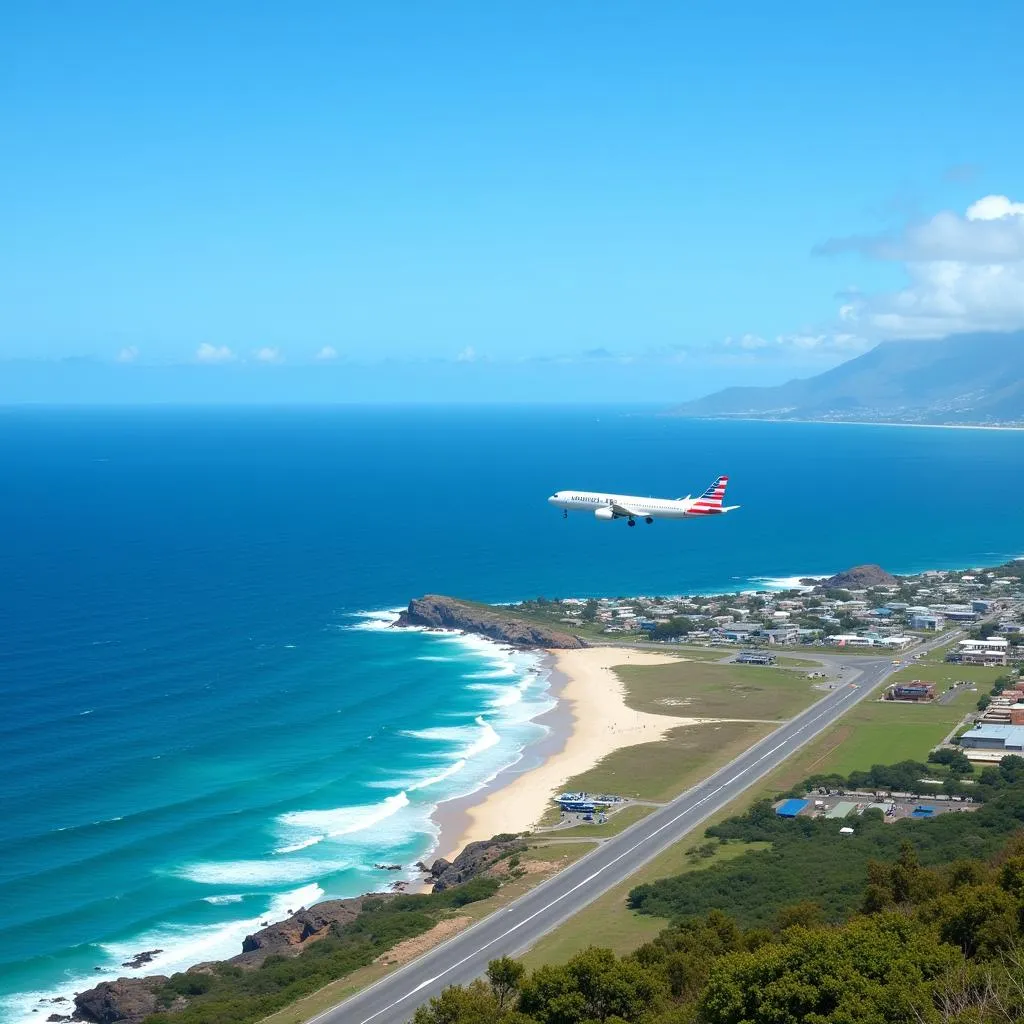 Scenic Catumbela Airport Runway with Ocean View