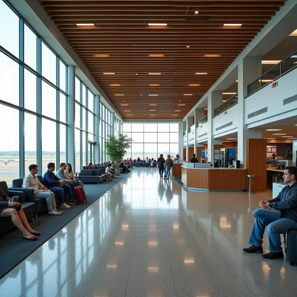 Spacious departure lounge at CG Airport