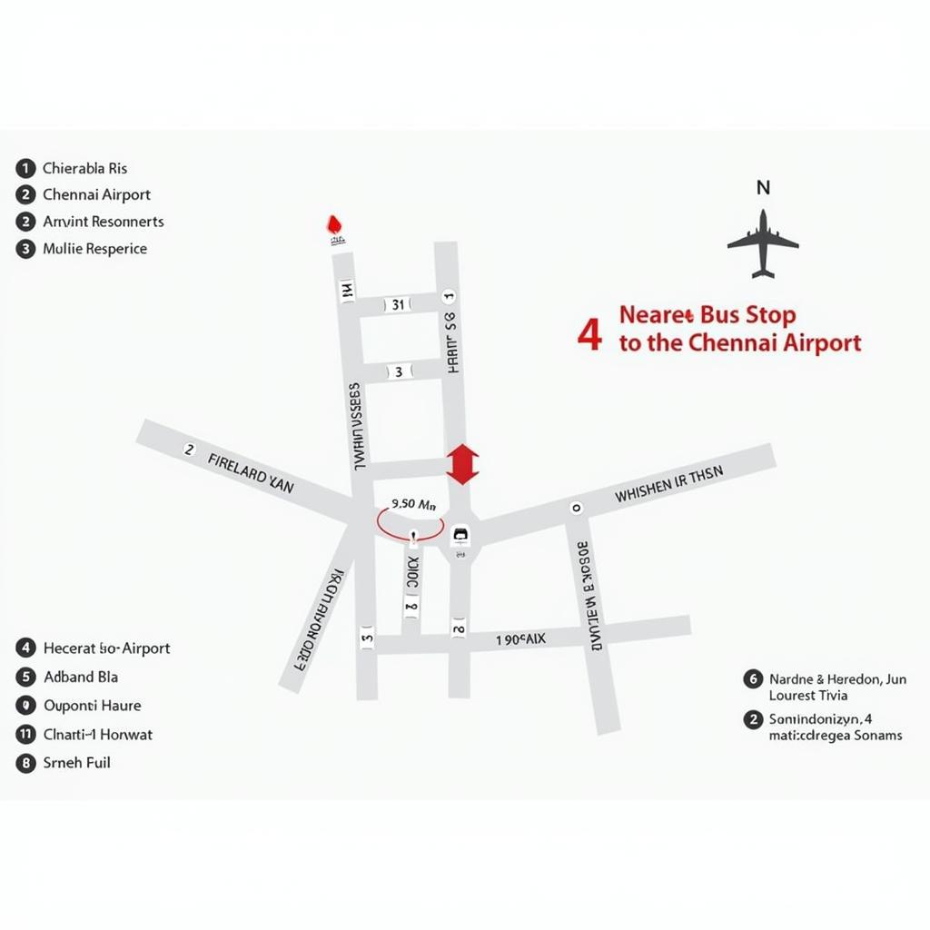 Chennai Airport Bus Stop Location Map