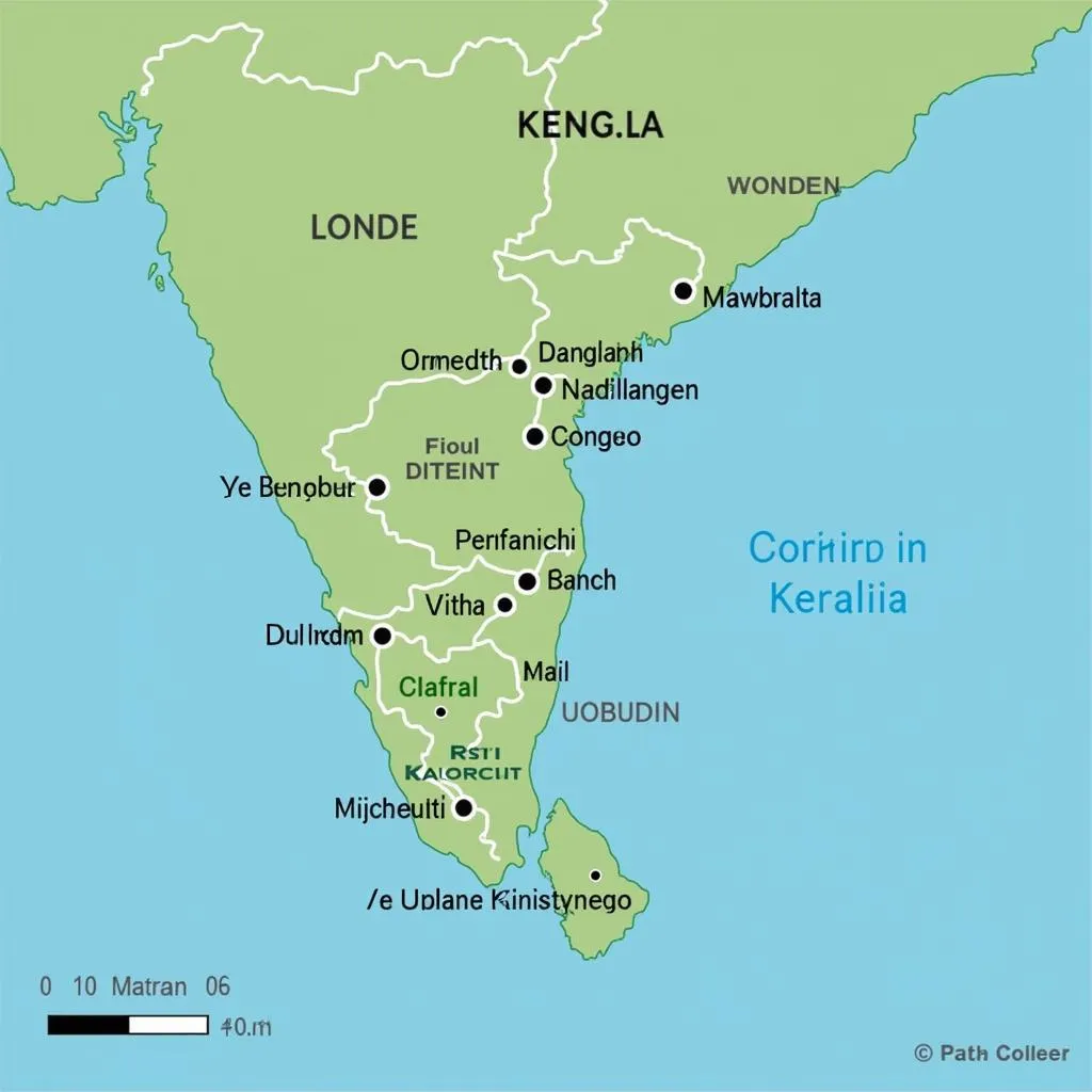 Cochin International Airport on a map