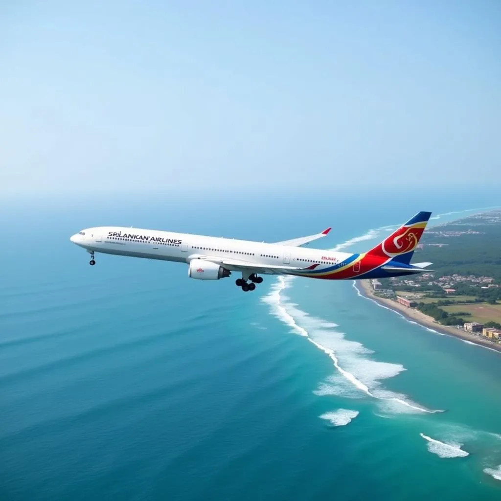 Airplane taking off from Colombo Airport