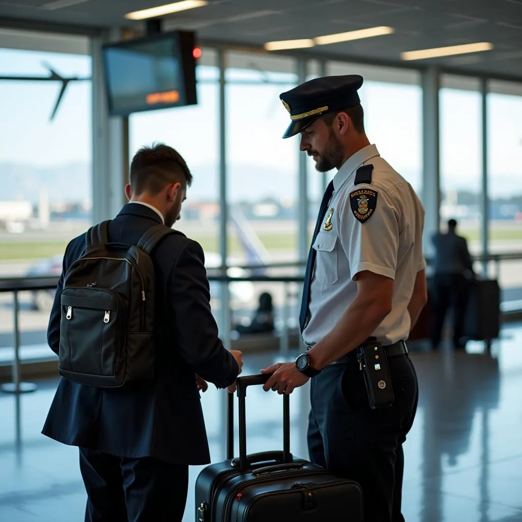 Customs Inspection at Airport Arrivals