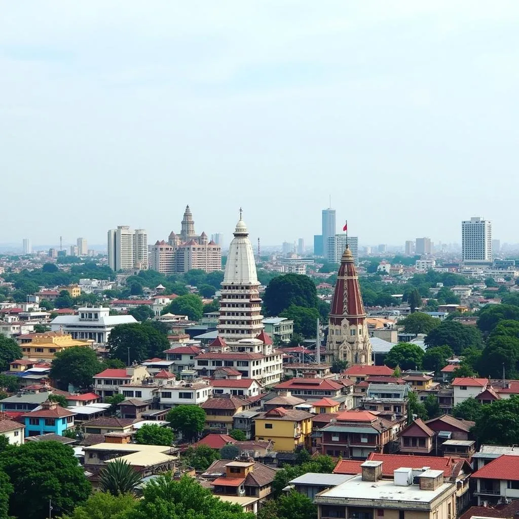 Davanagere city skyline with prominent landmarks