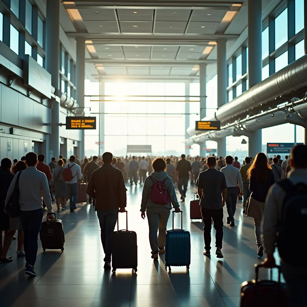 Passengers arriving at Delhi Airport