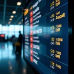 Delhi Airport Flight Information Display Screen