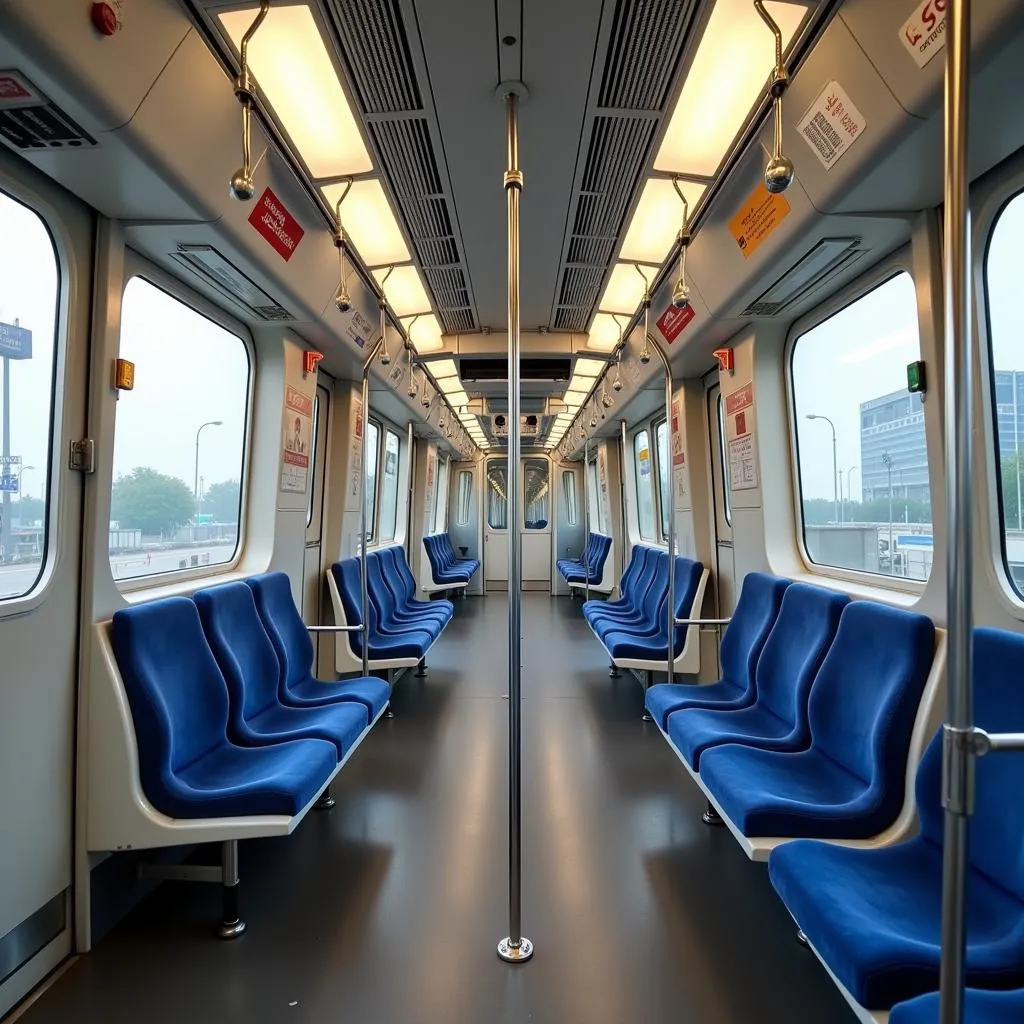 Inside the Delhi Airport Metro Express Line train