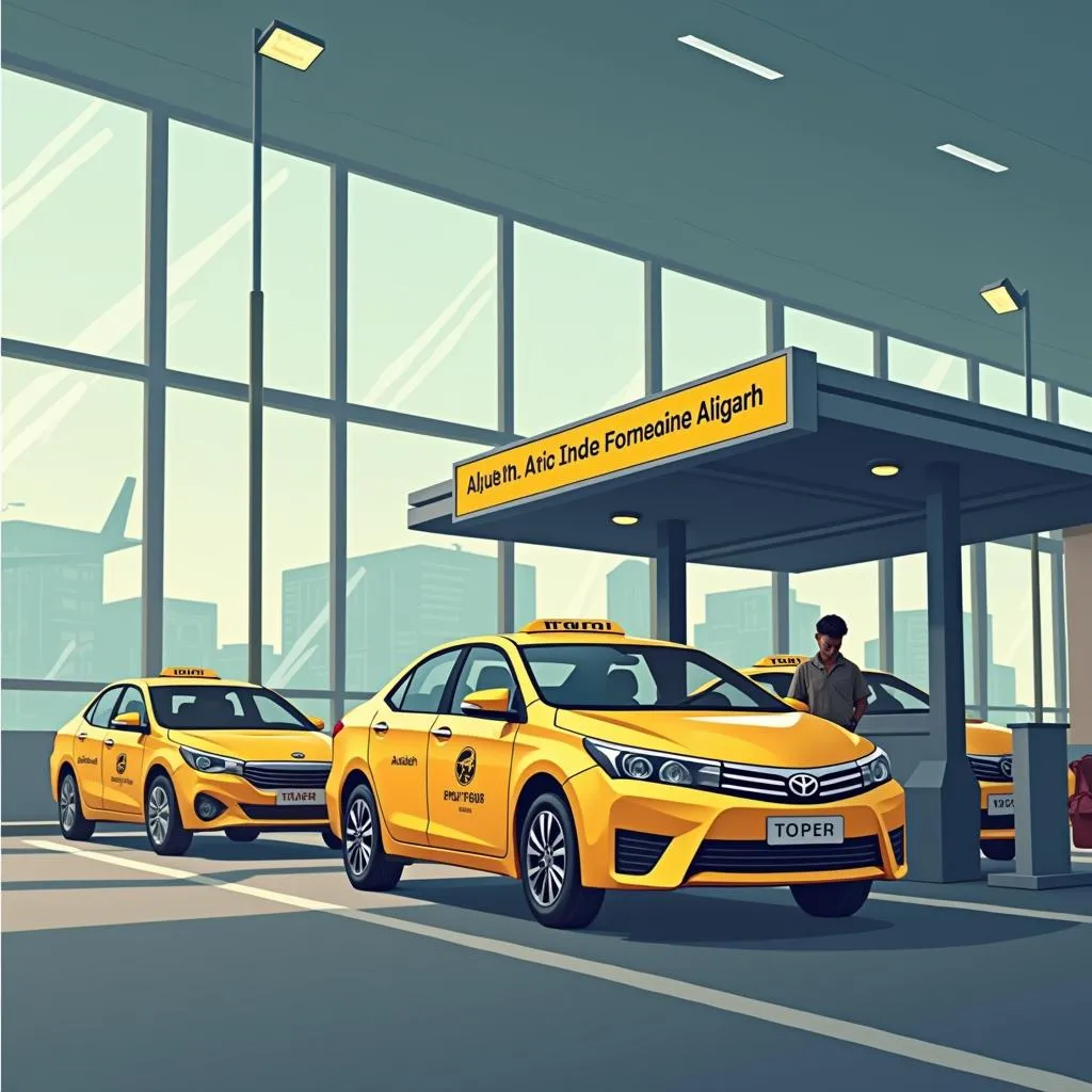 Taxi Stand at Delhi Airport for Aligarh