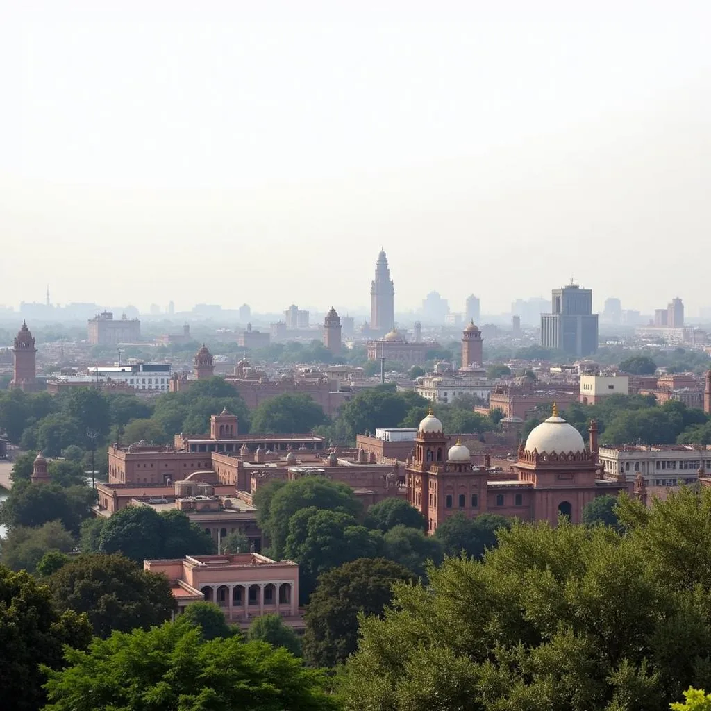 Delhi Cityscape with Famous Landmarks