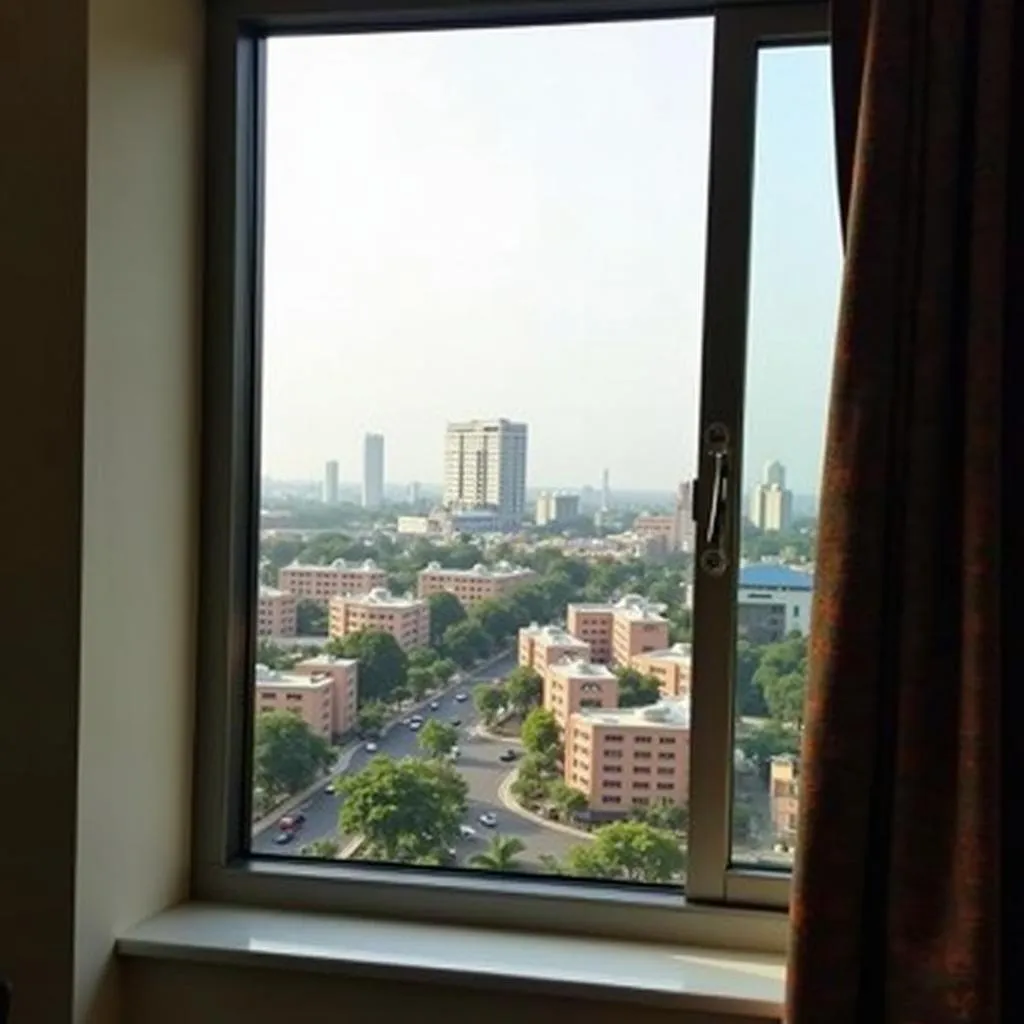  View of Delhi cityscape from an OYO Room window