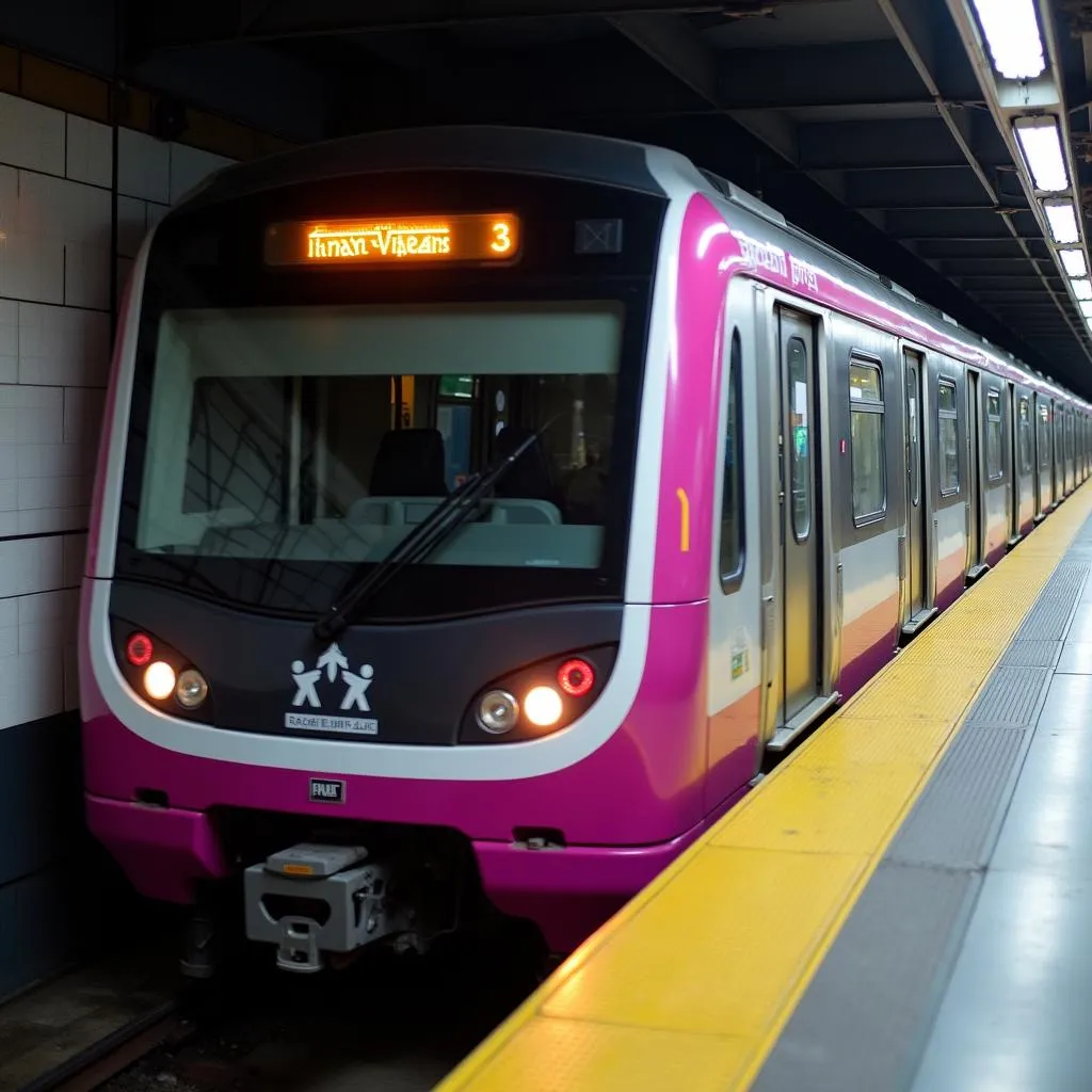 Delhi Metro connecting Anand Vihar and the airport