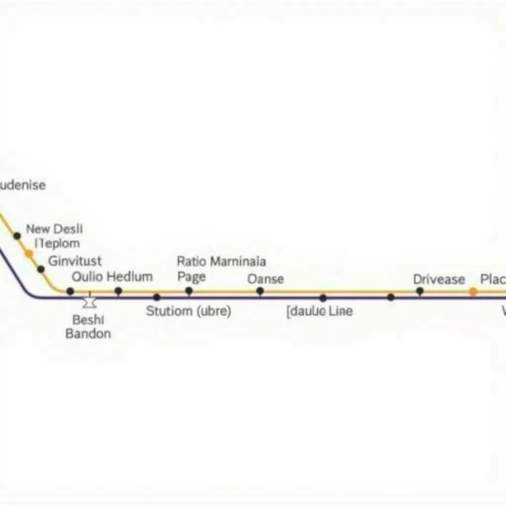 Delhi Metro Map with Airport Express Line Highlighted