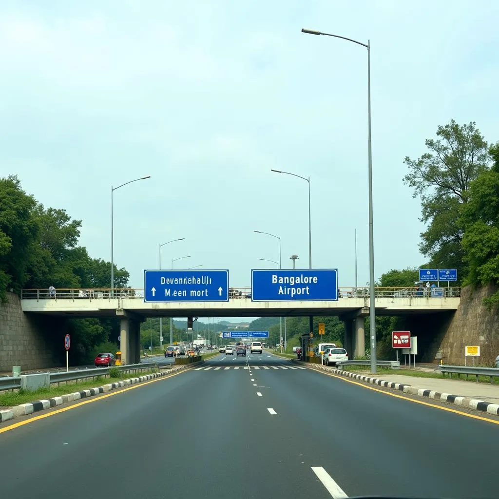 Road from Devanahalli to Bangalore Airport