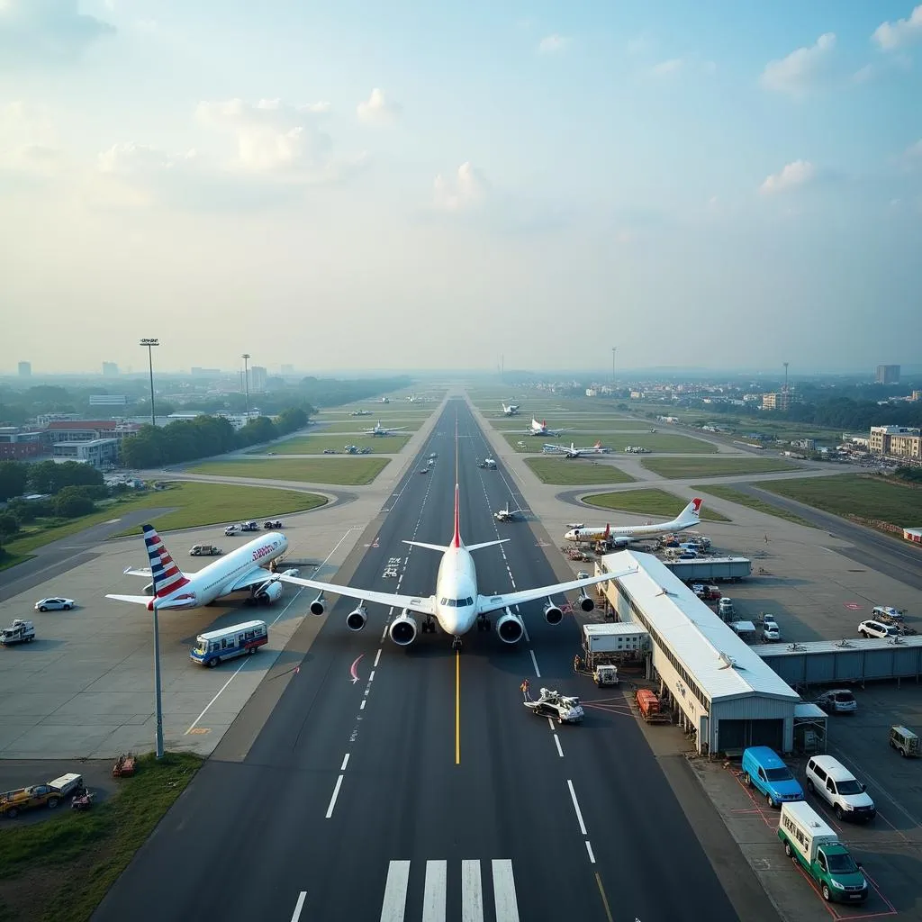 Aerial view of a domestic airport in Maharashtra