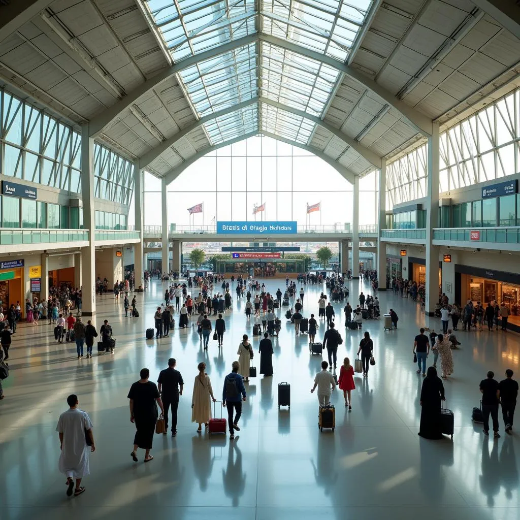 Dubai International Airport Interior with Passengers