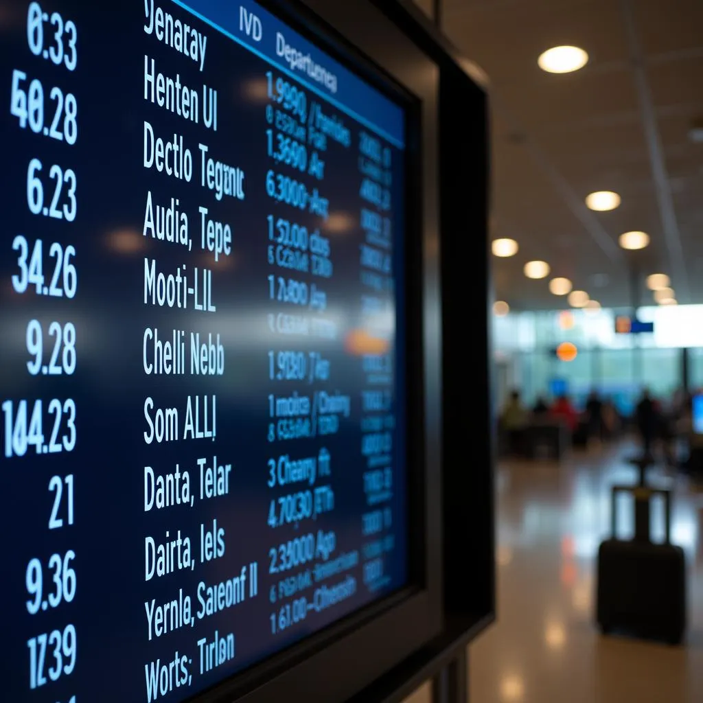 Dulles International Airport Departure Board