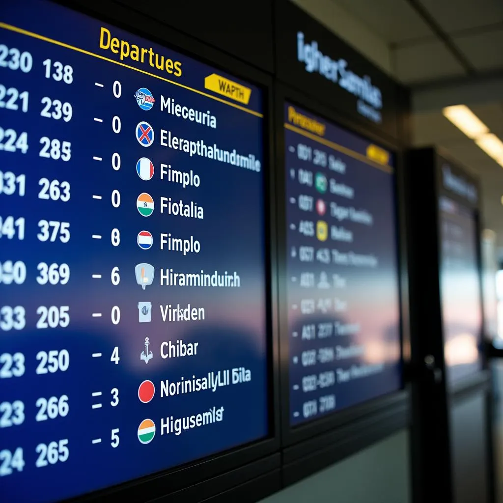 Flight Departures Board at Durgapur Airport