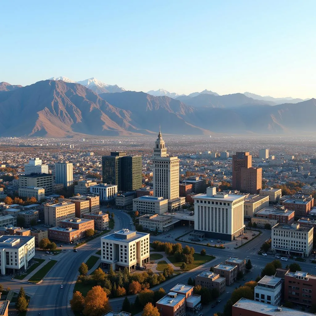 Panoramic view of Dushanbe city