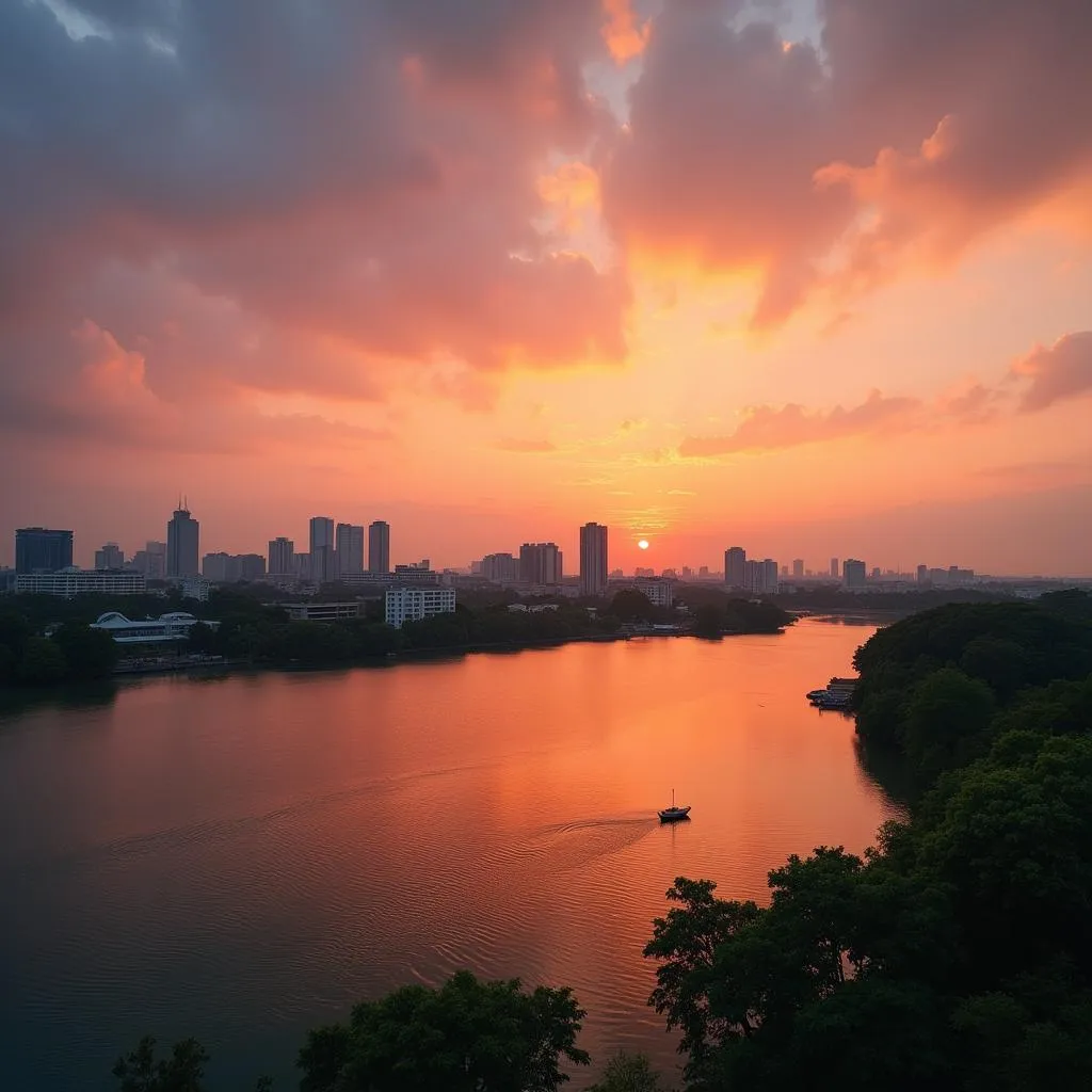 Ernakulam City Skyline at Sunset