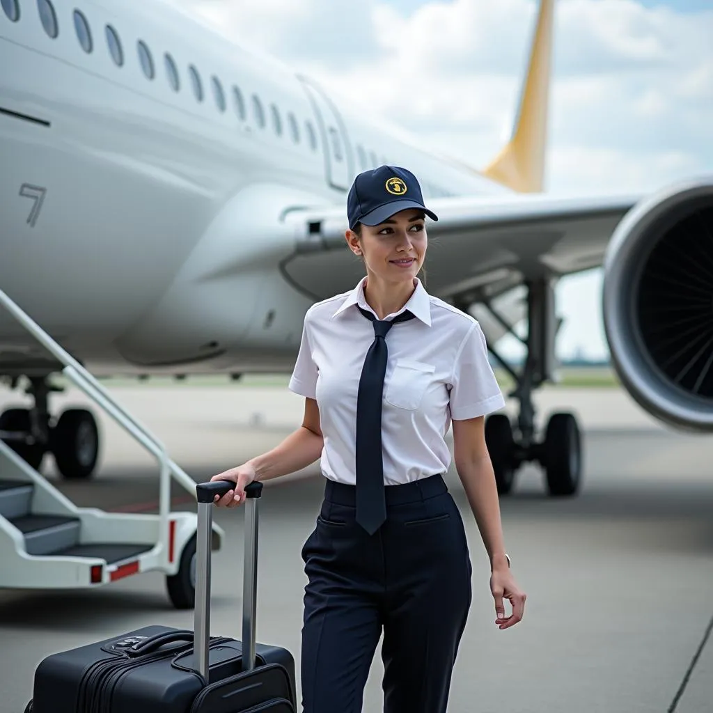 Airport Ground Staff member loading luggage