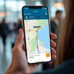 Checking Airport Distance on Smartphone