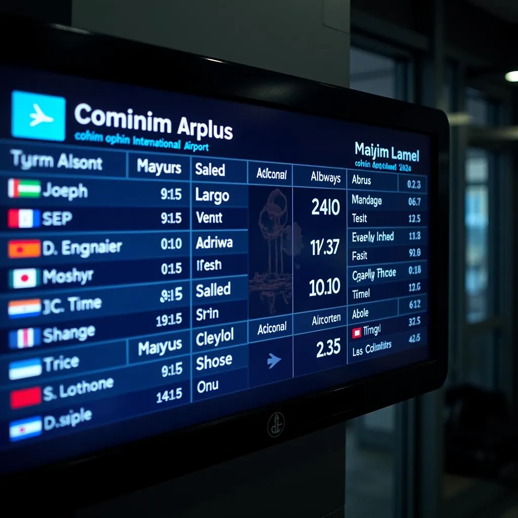 Flight Schedule Display Screen at Cochin Airport