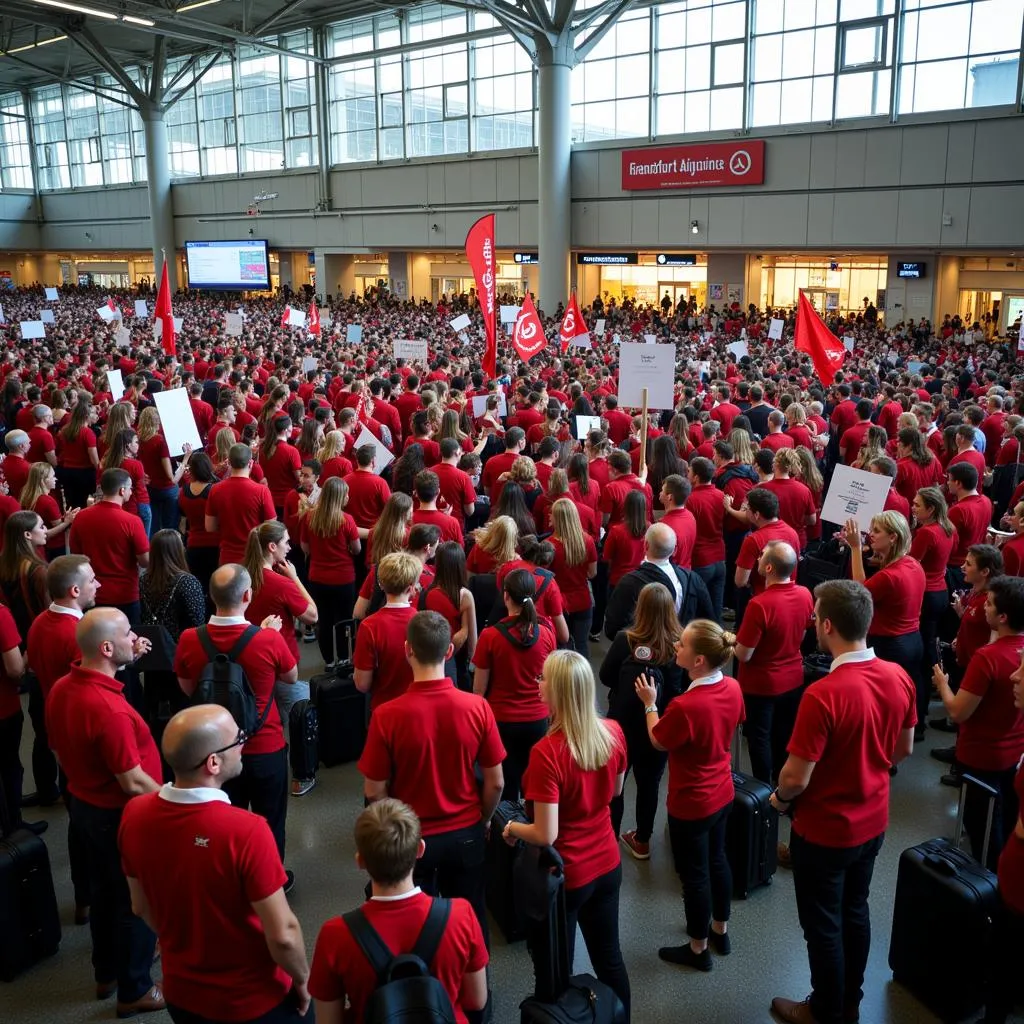 Frankfurt Airport strike protest