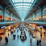 Frankfurt Airport Terminal 1 Interior: A bustling hub of activity.