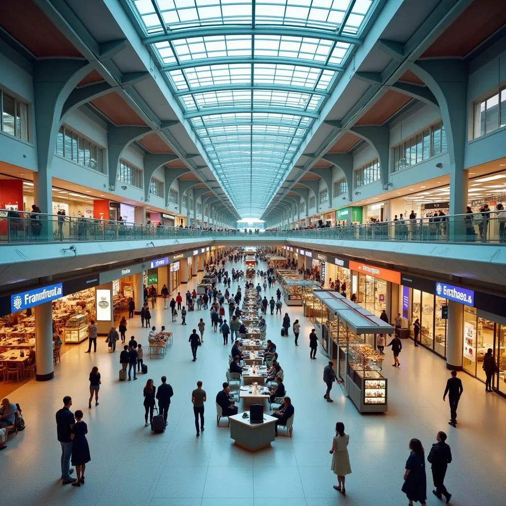 Frankfurt Airport Terminal 1 Interior: A bustling hub of activity.