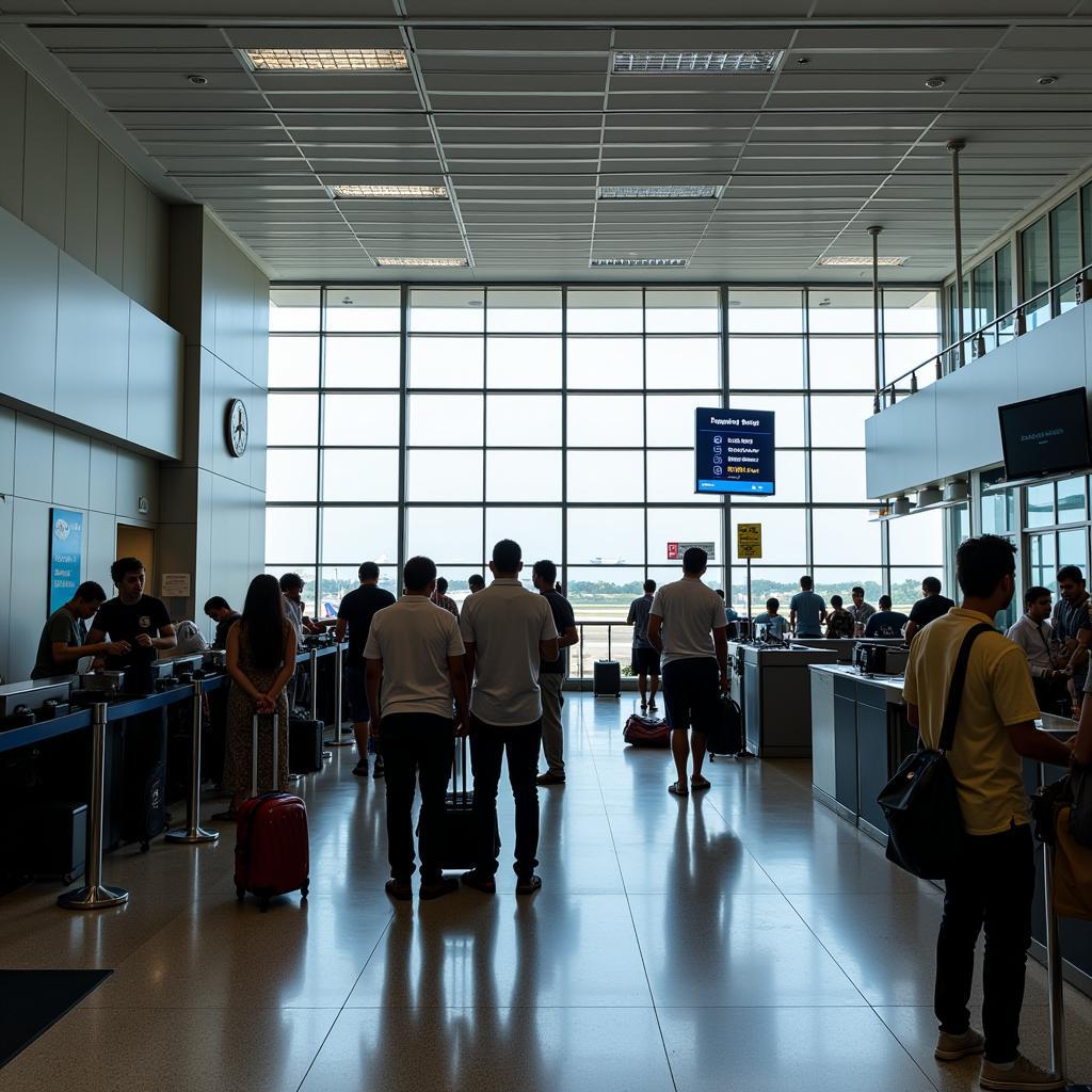 Busy Check-in Area at Gannavaram Airport