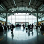 Spacious arrivals hall at Gauhati Airport