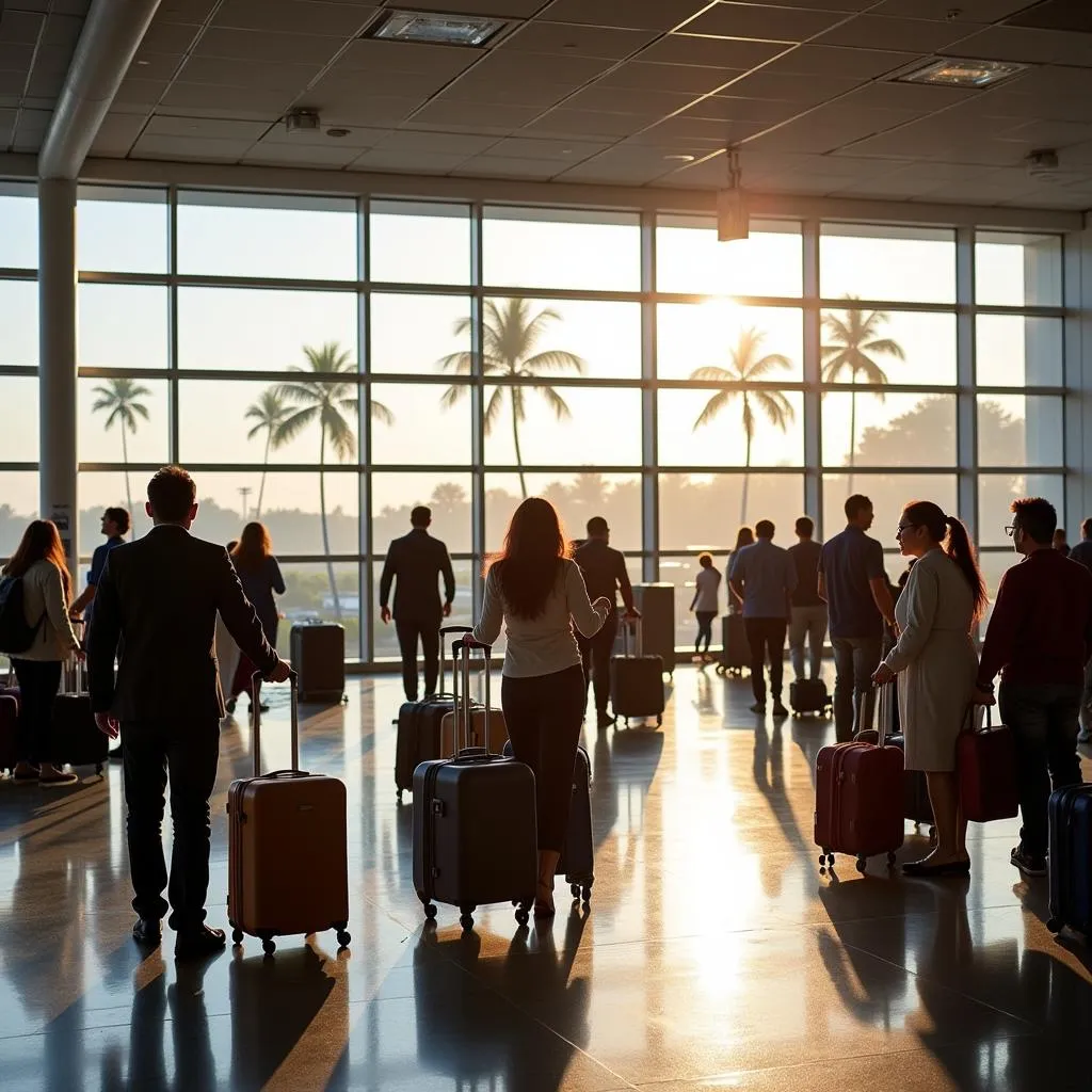 Passengers arriving at Goa Airport