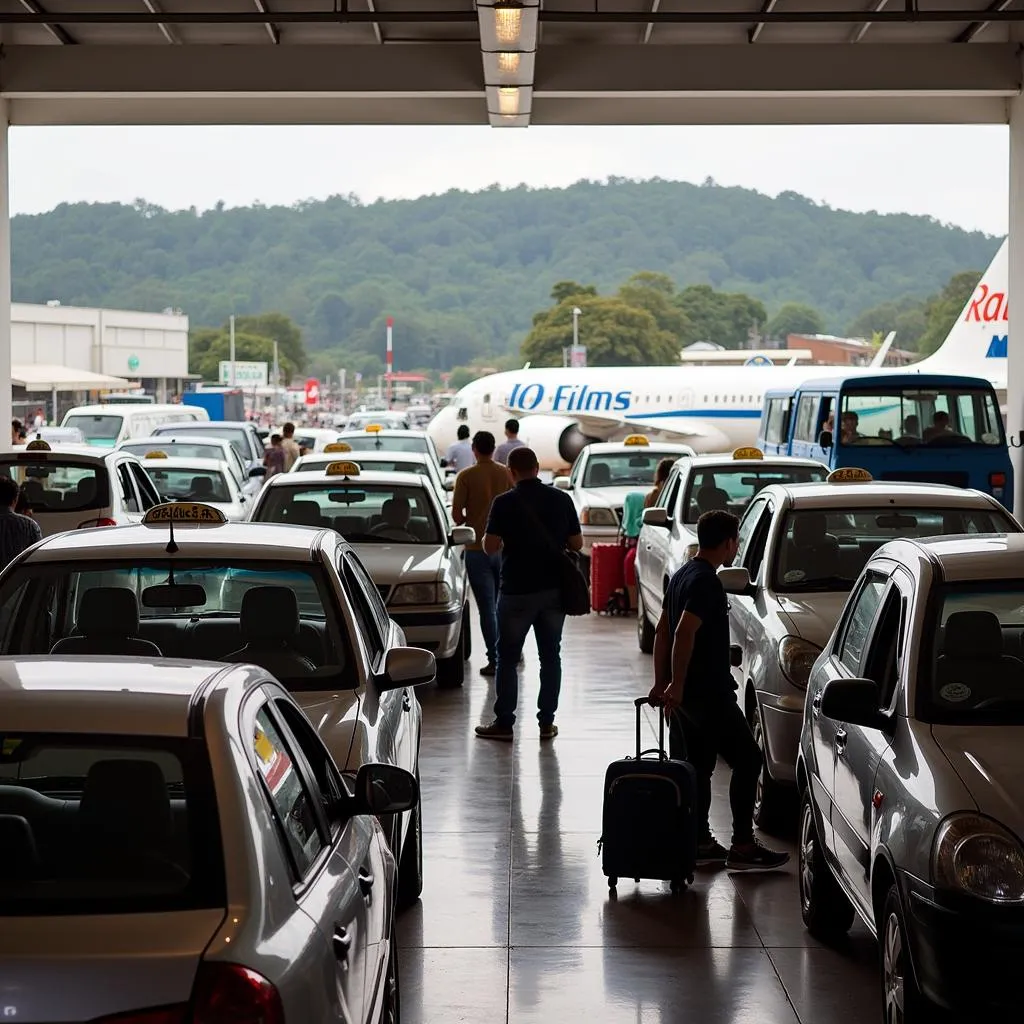 Taxi rank at Goa Airport