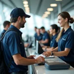 Ground staff working at an airport in India