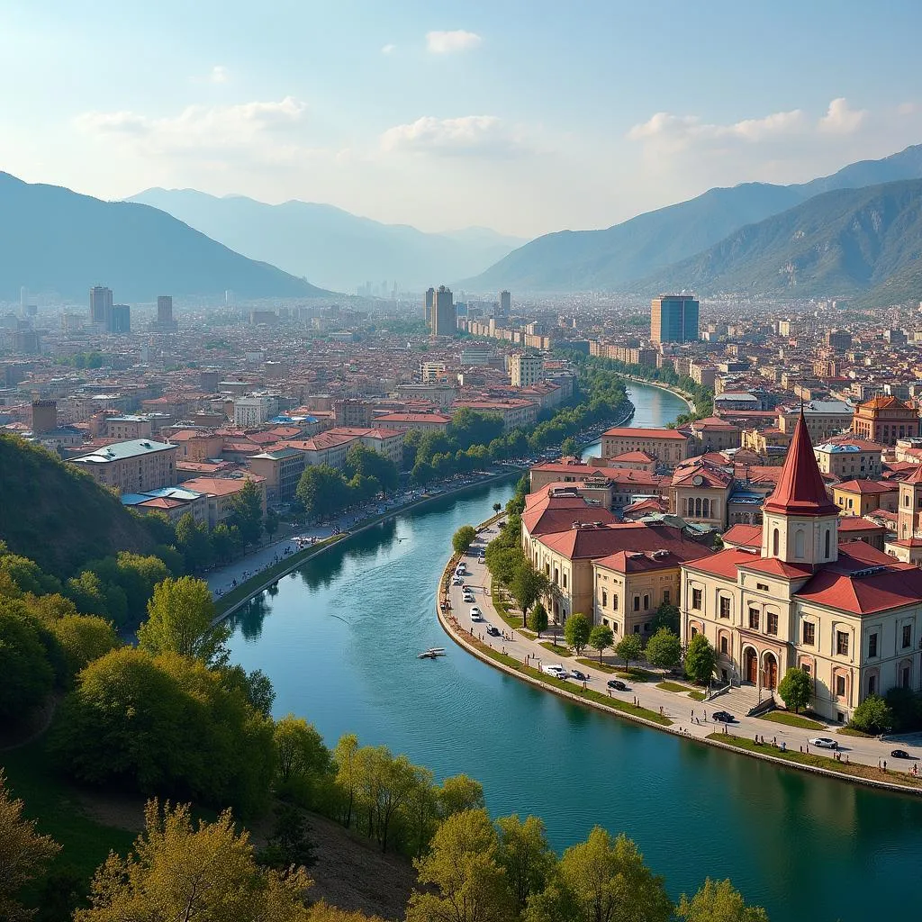 Vibrant City Center of Gyandzha, Azerbaijan