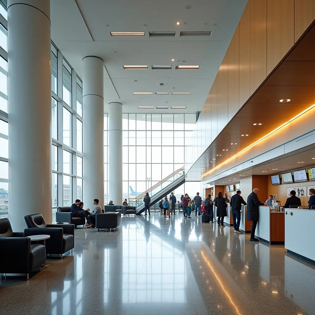 Modern interior of HAL Airport terminal